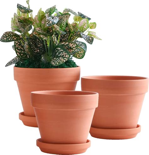 8 inch planter with saucer|8 planter pot with drainage.